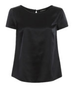 Blusa nera in raso di seta