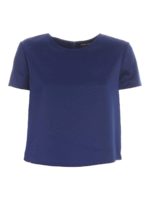 Blusa maniche corte crop blu