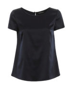 Blusa navy in raso di seta