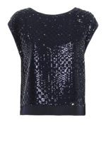 Blusa optical check con paillettes