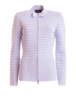 Cardigan a costine con fiocco