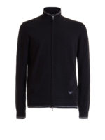 Cardigan con cerniera e bordi a contrasto