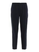 Pantaloni in lana stretch con coulisse