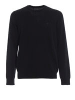 Maglia girocollo in cotone con logo in gomma