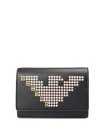 Borsa a tracolla con logo in borchie