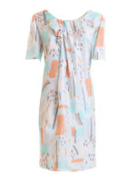 Abito in seta con stampa Brush
