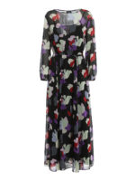 Abito lungo in crepe con stampa floreale
