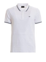 Polo bianca dettagli a contrasto