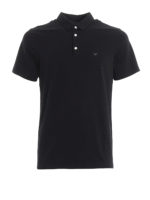 Polo navy in jersey di cotone stretch