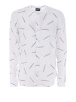 Camicia in viscosa con stampa loghi