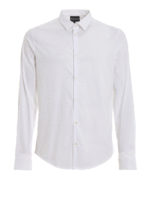 Camicia slim in popeline stretch bianco