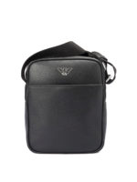 Tracolla in pelle a grana nera