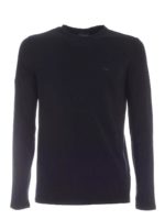 T-shirt nera manica lunga con logo