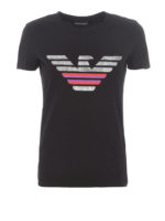 T-shirt in jersey con stampa logo fantasia