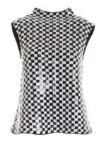 Top a quadretti con paillettes