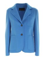 Giacca monopetto in lana turchese