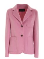 Giacca monopetto in lana rosa