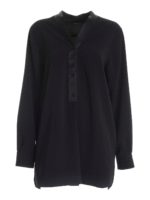 Camicia nera con tasche a fessura