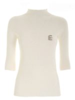 Maglia manica trequarti bianca con logo