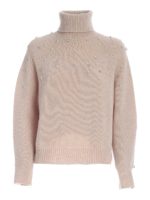 Dolcevita con perline e strass beige