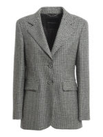Blazer monopetto in misto lana pied-de-poule