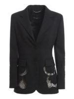 Blazer monopetto con inserti in pizzo