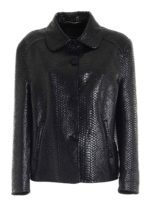 Giacca nera stampa rettile