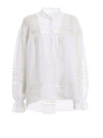 Blusa oversize in cotone con passamaneria