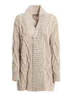 Cardigan oversize a trecce con cristalli