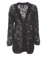 Cardigan in pizzo con scollo a V nero
