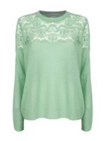 Maglia verde con inserto pizzo