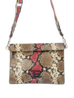 Borsa a tracolla in pelle stampa pitone