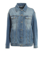 Giacca in denim con logo in strass