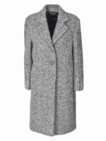 Cappotto nero e bianco chevron