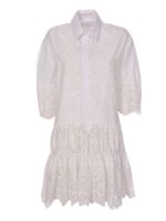 Abito a balze bianco con pizzo