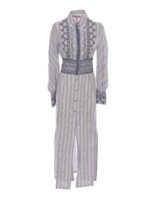 Abito chemisier a righe bianche e blu