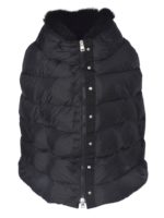 Piumino nero con inserto in pelliccia