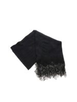 Stola in misto seta nera con pizzo