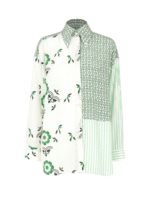 Camicia button down in fantasia verde