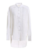 Camicia oversize in lino con strass