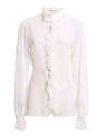 Camicia in crepe de chine e pizzo