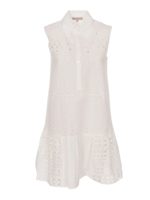 Abito chemisier ricamato bianco