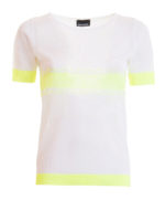 T-shirt con bande fluo e pizzo