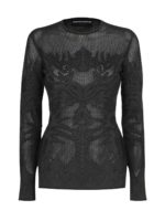 T-shirt con ricamo tattoo nera