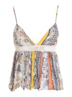 Top in cotone con macrame