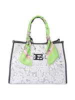 Borsa in macrame con manici foulard