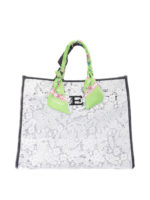 Shopper in macrame con manici foulard