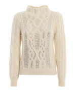 Dolcevita in lana a trecce con strass