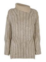Pullover beige con strass