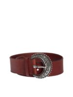 Cintura marrone con fibbia argentata